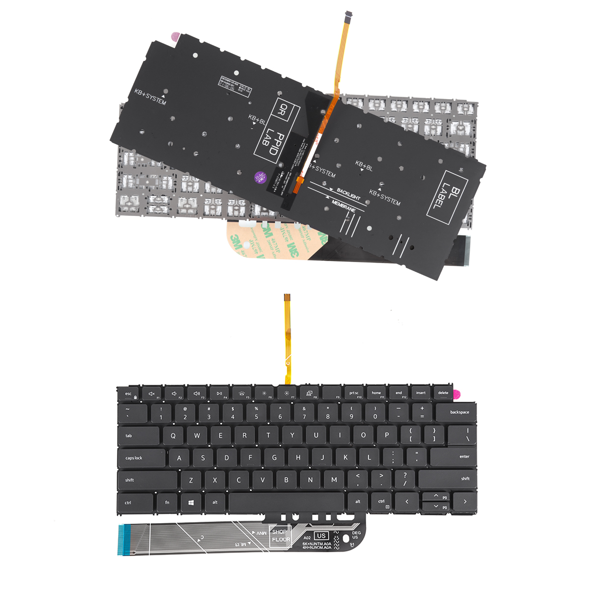 Picture of New Replacement Laptop Keyboard For Dell Vostro 5310 5320 5410 5415 P143G Latitude 3320 3420 BLACK(Backlit，Without FRAME,WIN8)  US Layout